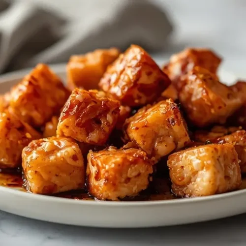 Air Fryer Honey Glazed Salmon Bites recipe