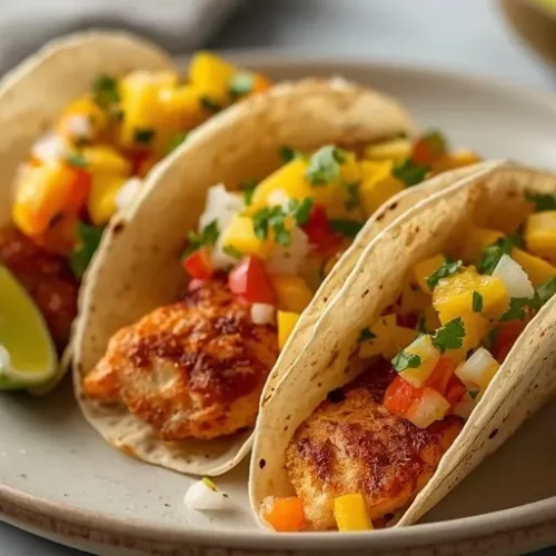 Air Fryer Fish Tacos with Mango Salsa recipe