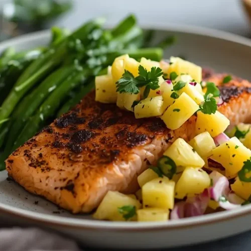 baked blackened salmon with pineapple salsa recipe