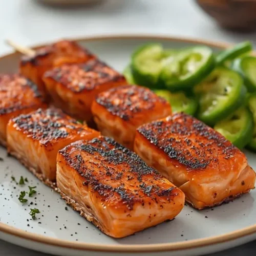 Blackened Grilled Salmon Skewers recipe