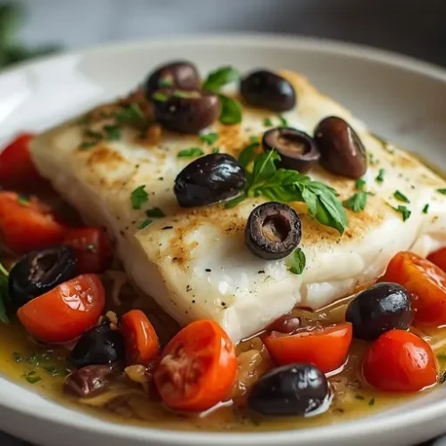 skillet mediterranean sea bass with olives recipe