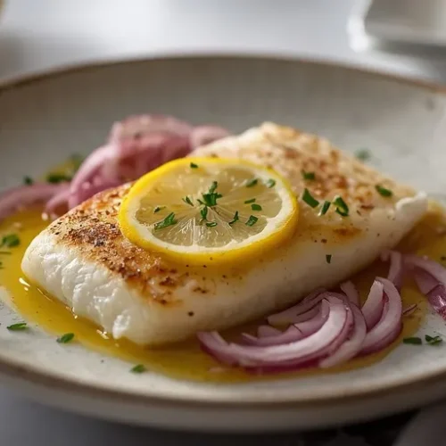 skillet tilapia with lemon and red onion recipe