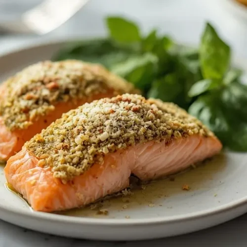 baked pesto crusted salmon fillets recipe