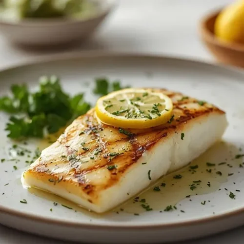 Grilled Halibut with Lemon Herb Butter recipe