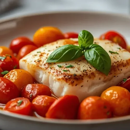 mediterranean skillet cod with tomatoes recipe