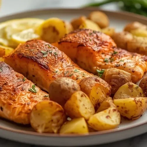 Sheet Pan Salmon and Baby Potatoes recipe