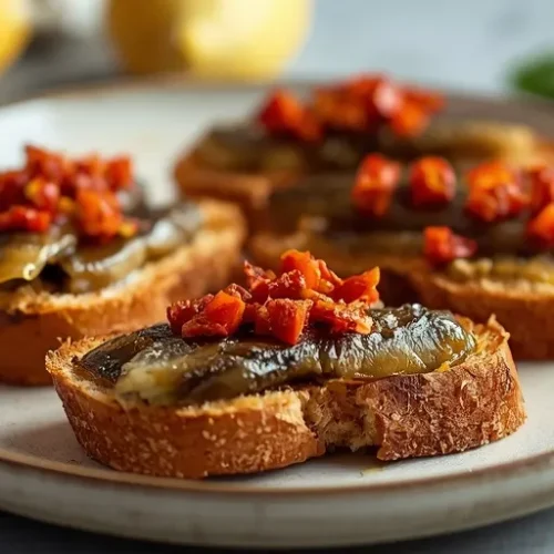 Oven Sardine Toasts with Chili Crunch recipe