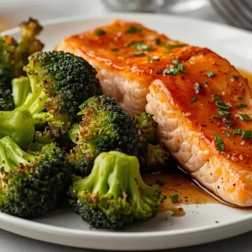 Sheet Pan Honey Garlic Salmon and Broccoli recipe
